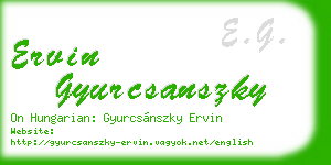 ervin gyurcsanszky business card